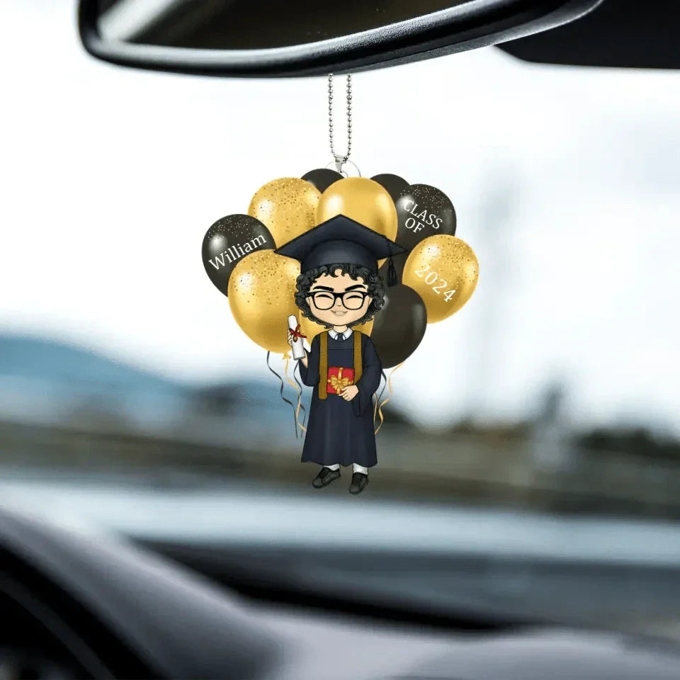 Personalized Balloons Graduation Boy Happily Ornament - Ability to Customize Photos - Joliny