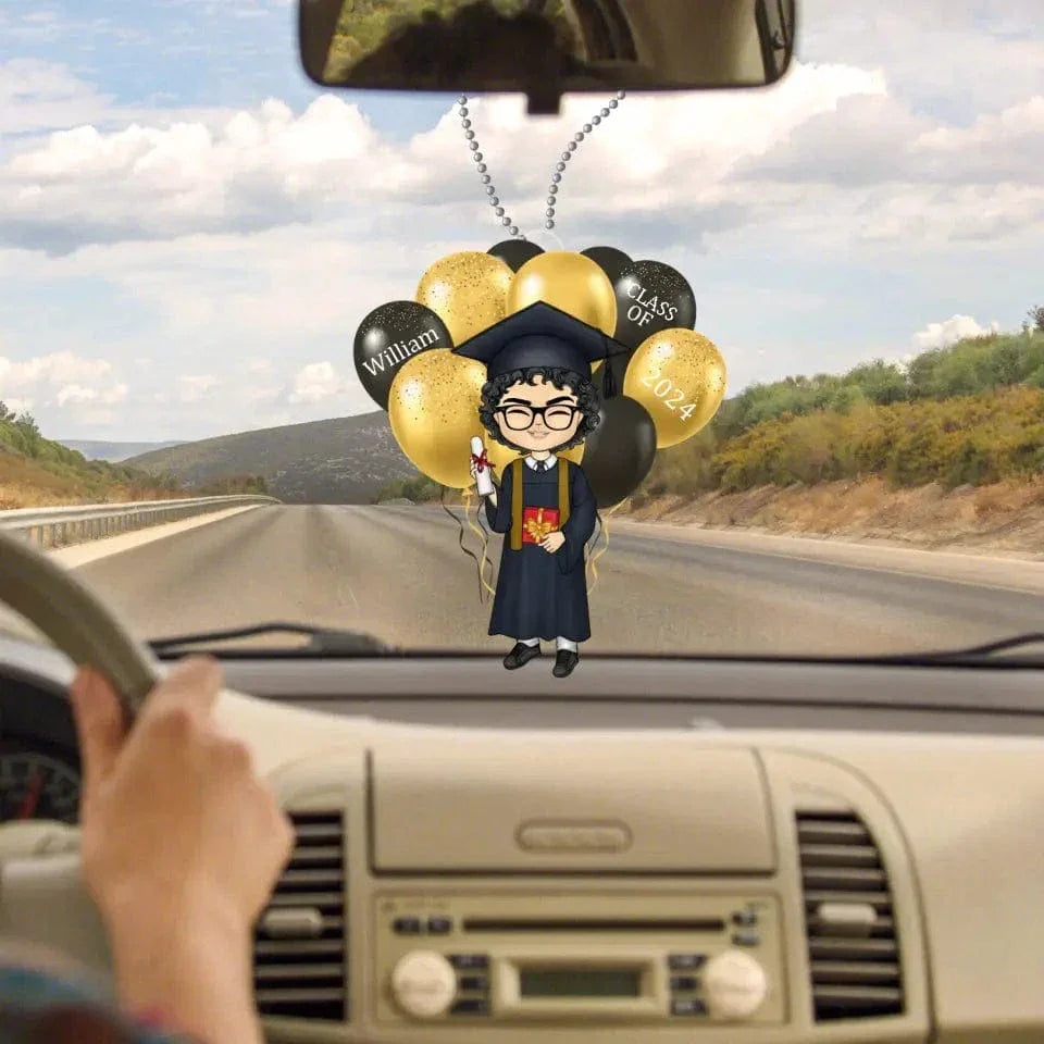 Personalized Balloons Graduation Boy Happily Ornament - Ability to Customize Photos - Joliny