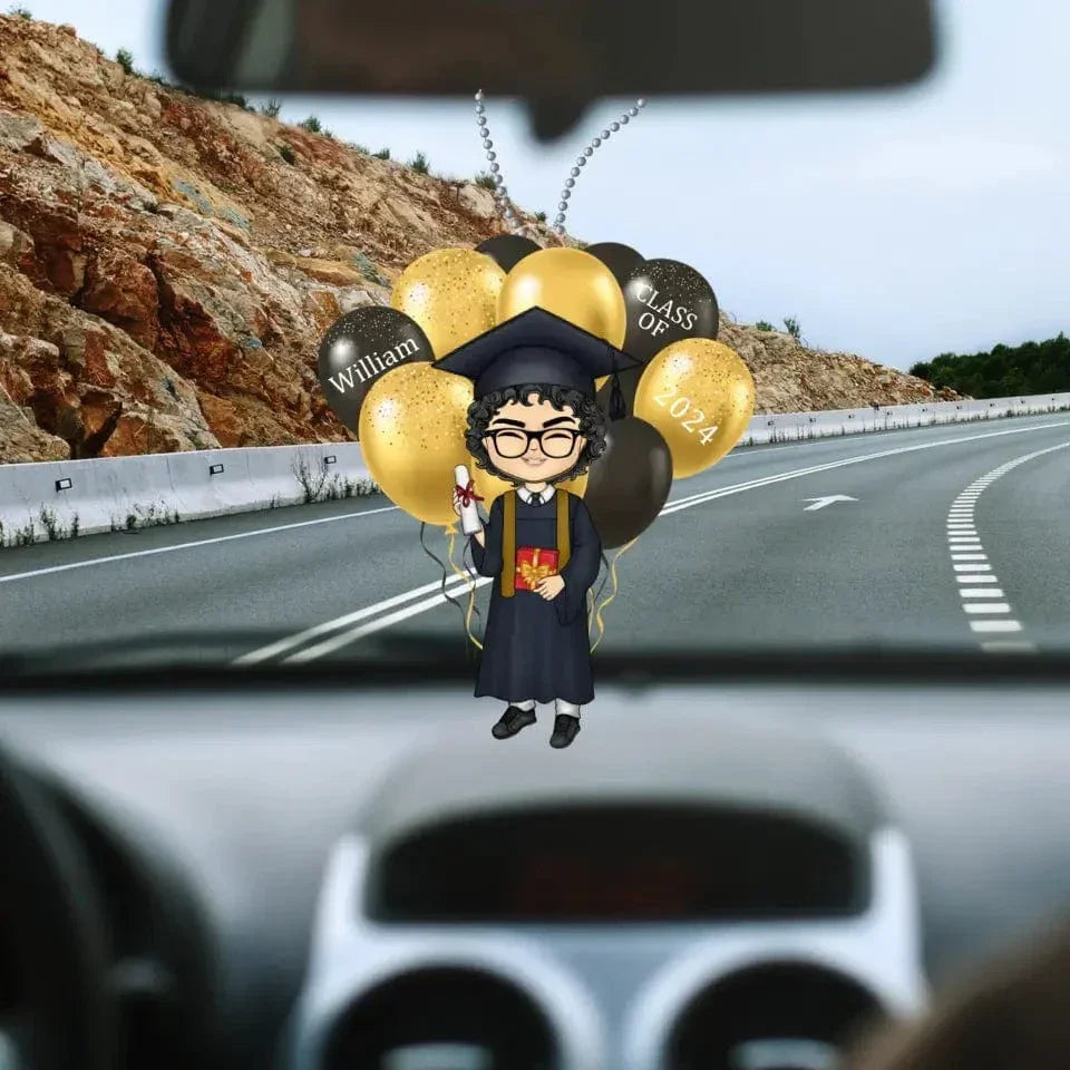 Personalized Balloons Graduation Boy Happily Ornament - Ability to Customize Photos - Joliny