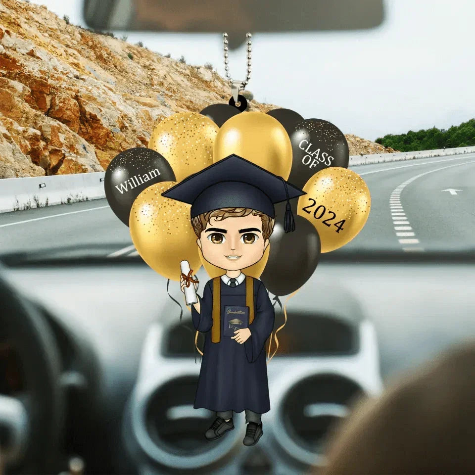 Personalized Balloons Graduation Boy Happily Ornament - Ability to Customize Photos - Joliny