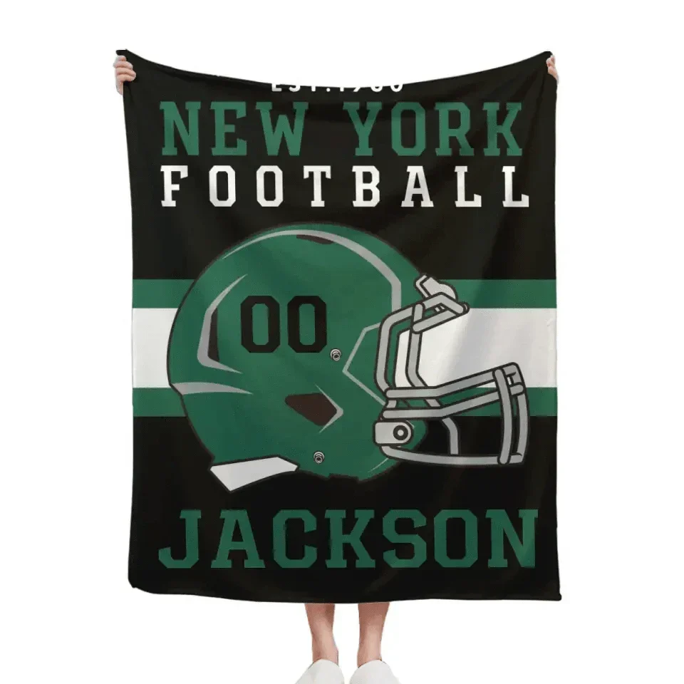 Personalized Blanket for Football Fans - Custom Name Blanket - Ideal for Youth Football Players And Adults - Joliny
