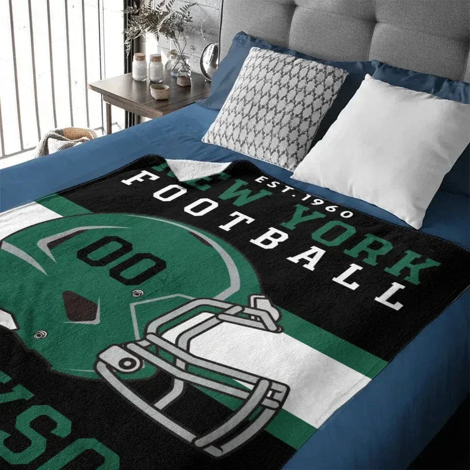 Personalized Blanket for Football Fans - Custom Name Blanket - Ideal for Youth Football Players And Adults - Joliny
