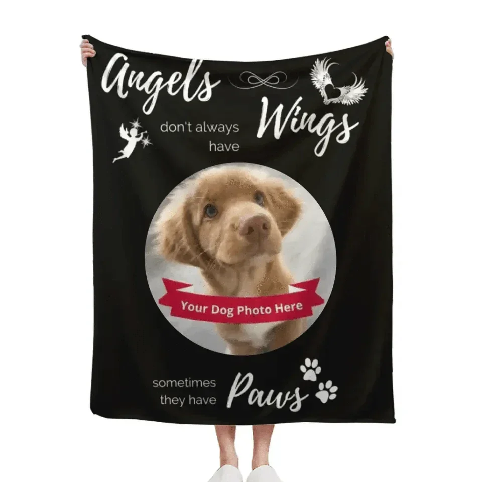 Personalized Blanket Gifts For Pet Owner Dog Cat Lovers - Angels don't always have Wings - Joliny