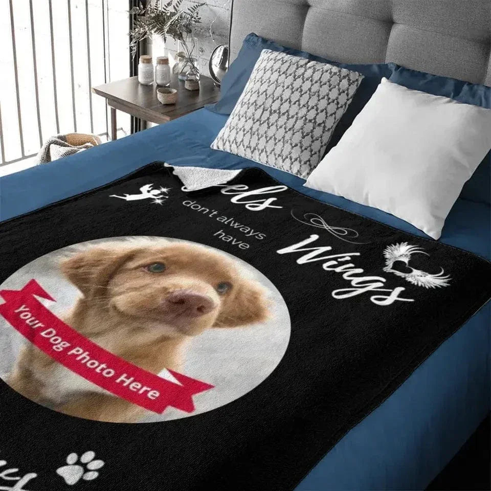 Personalized Blanket Gifts For Pet Owner Dog Cat Lovers - Angels don't always have Wings - Joliny