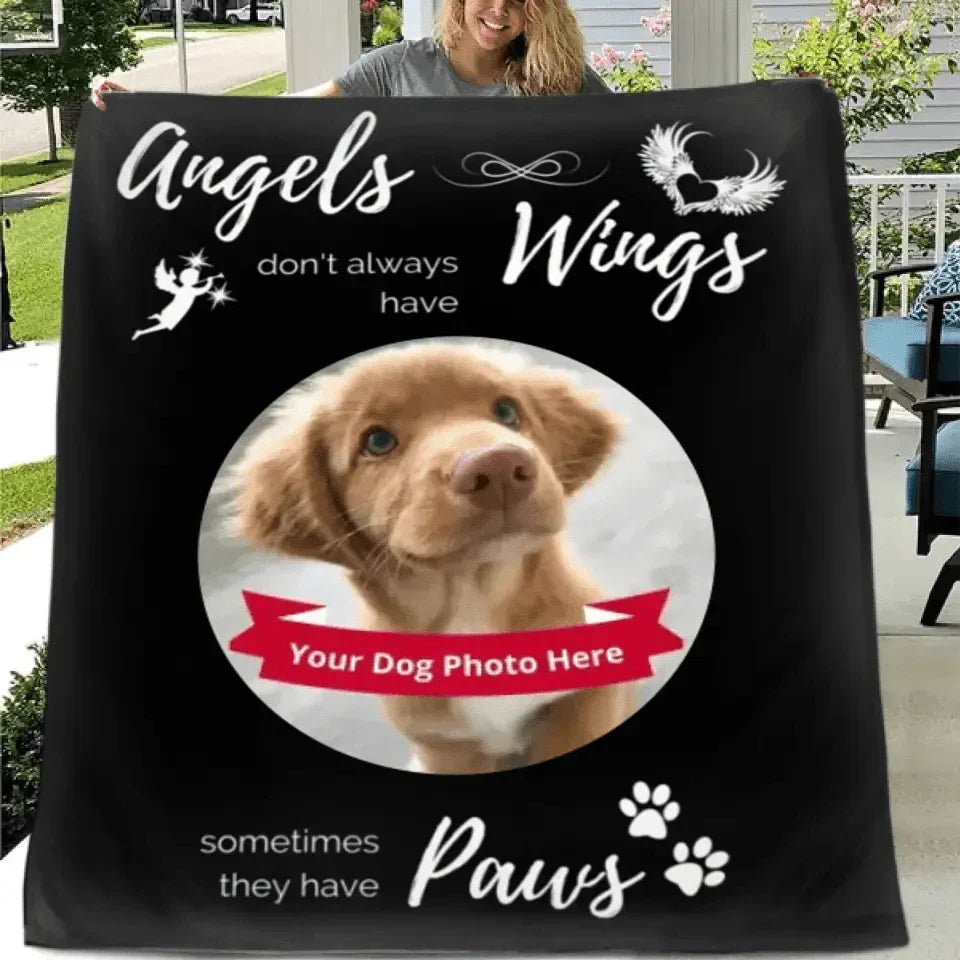Personalized Blanket Gifts For Pet Owner Dog Cat Lovers - Angels don't always have Wings - Joliny