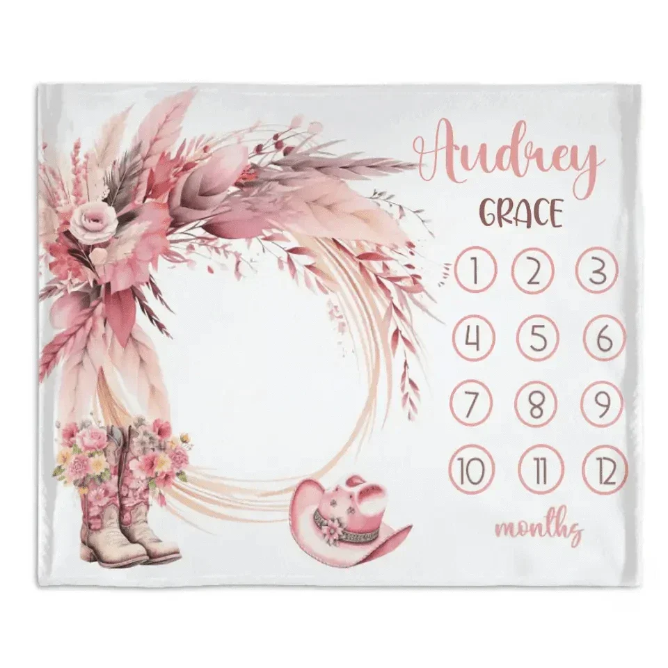 Personalized Blankets Customized Baby Blankets with Baby's Birth Month and Name - Joliny