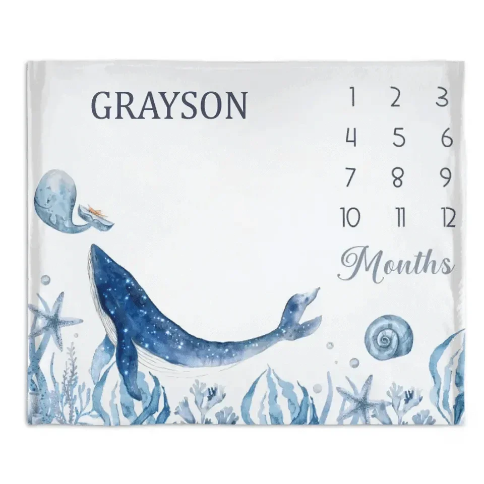 Personalized Blankets Customized Baby Blankets with Baby's Birth Month and Name - Joliny
