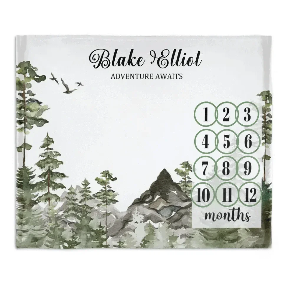 Personalized Blankets Customized Baby Blankets with Baby's Birth Month and Name - Joliny