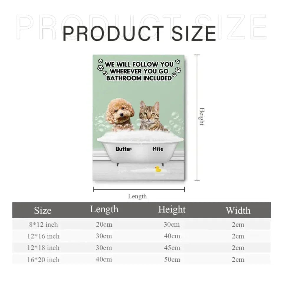 Personalized Canvas Custom Dog Cat Photo - Follow You Wherever You Go - Joliny