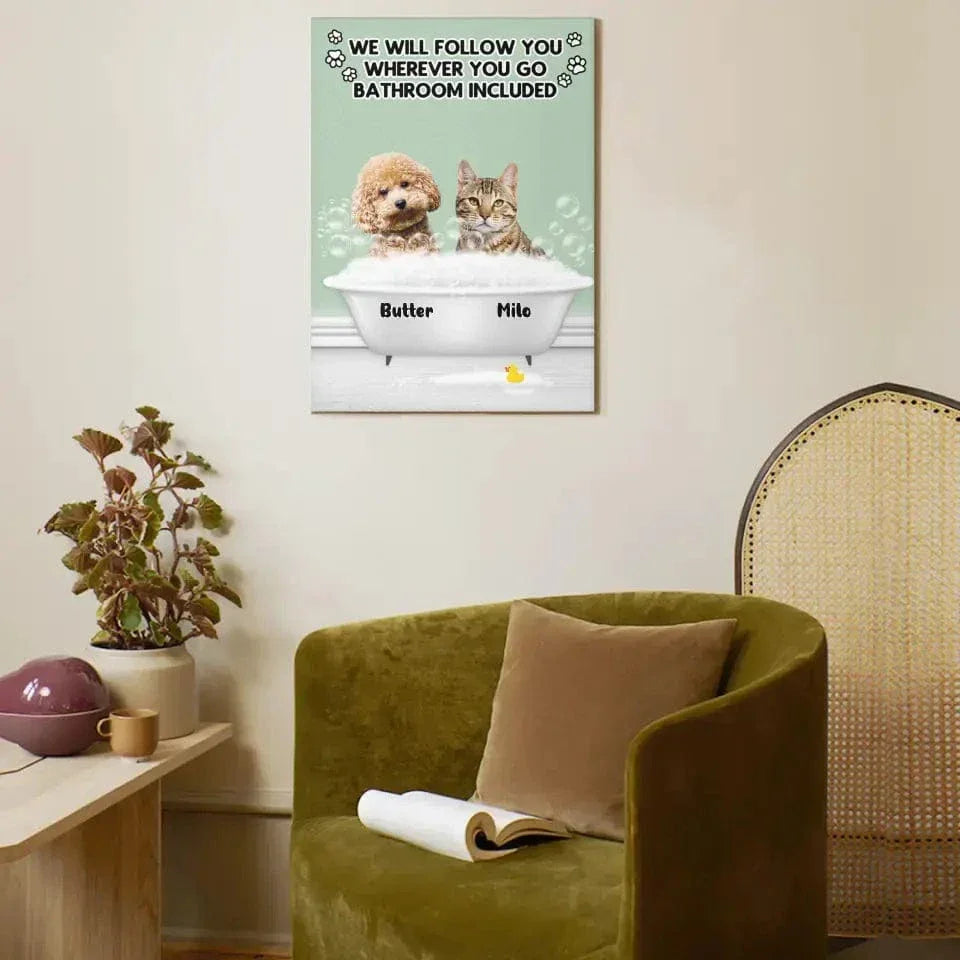 Personalized Canvas Custom Dog Cat Photo - Follow You Wherever You Go - Joliny