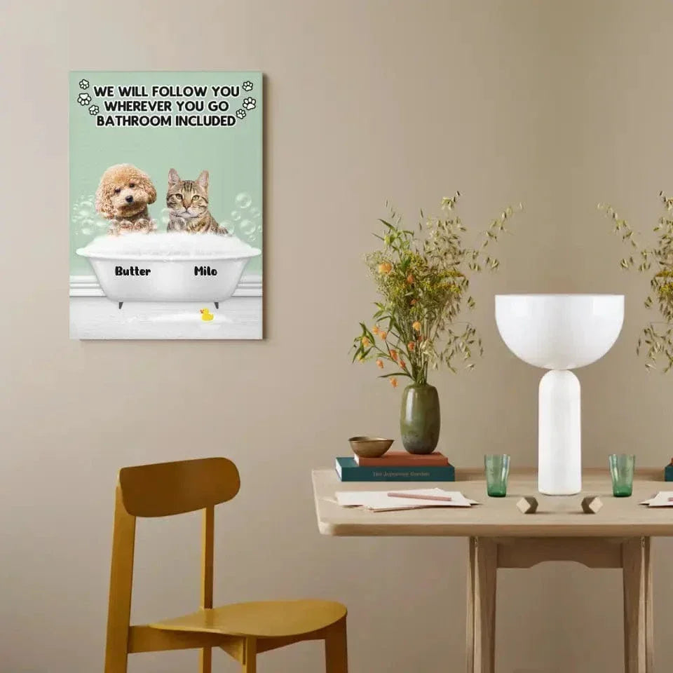 Personalized Canvas Custom Dog Cat Photo - Follow You Wherever You Go - Joliny