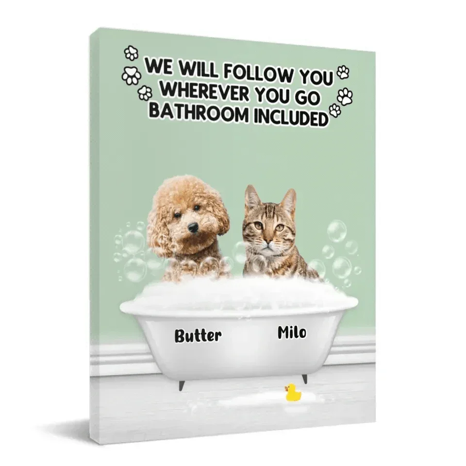 Personalized Canvas Custom Dog Cat Photo - Follow You Wherever You Go - Joliny