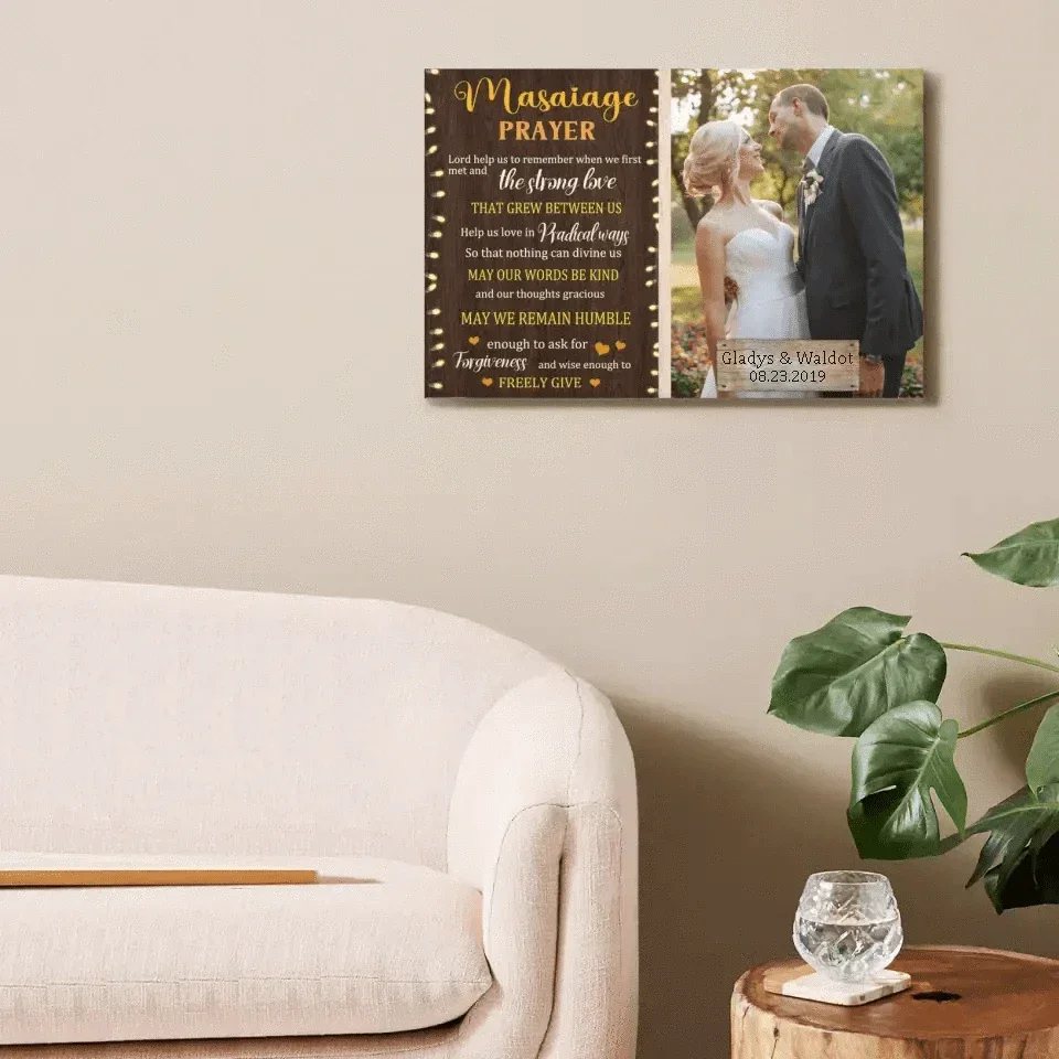 Personalized Canvas Custom Photo Marriage Prayer - Anniversary Wedding Couples Gifts - Joliny