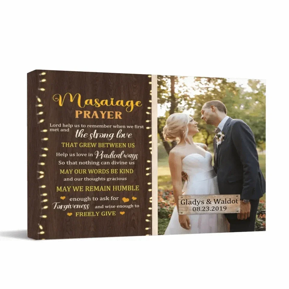Personalized Canvas Custom Photo Marriage Prayer - Anniversary Wedding Couples Gifts - Joliny