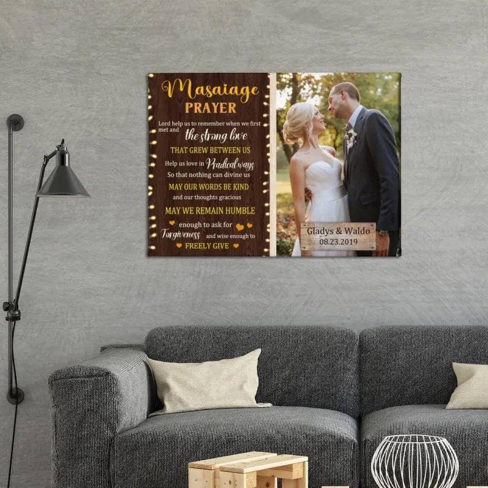 Personalized Canvas Custom Photo Marriage Prayer - Anniversary Wedding Couples Gifts - Joliny