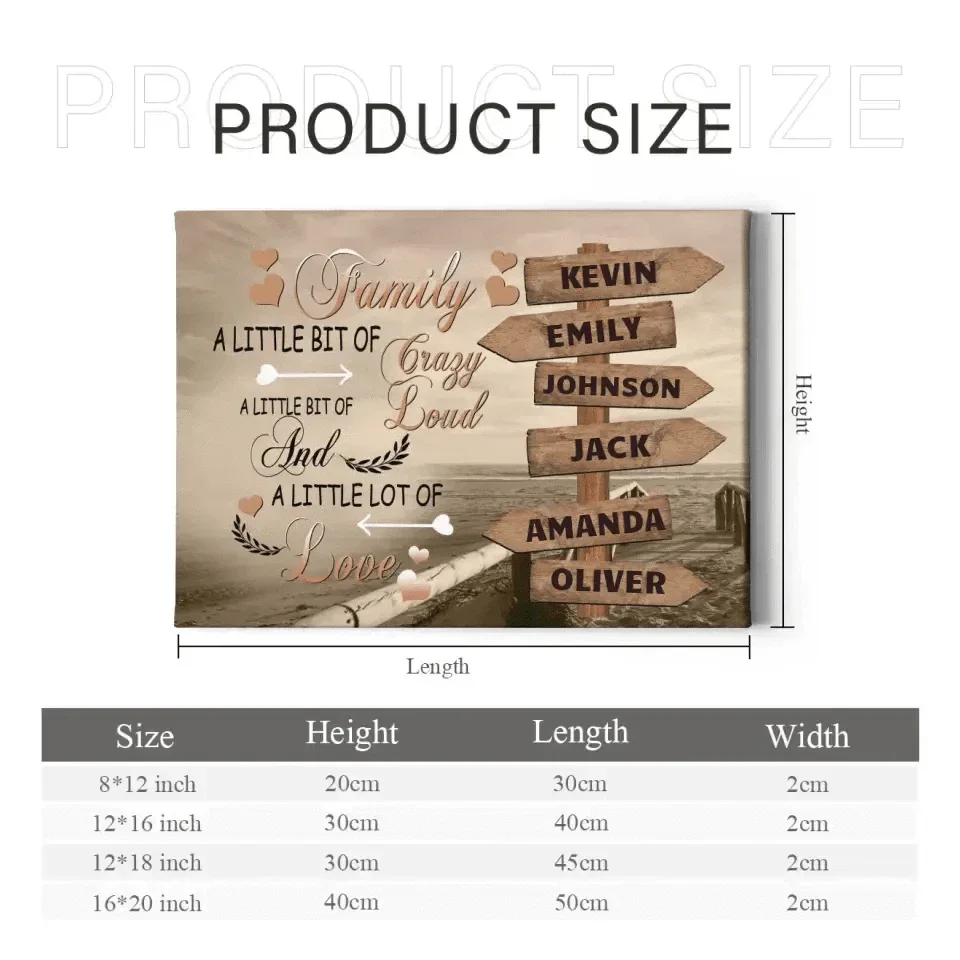 Personalized Canvas - Family A Little Bit Of Crazy - Joliny