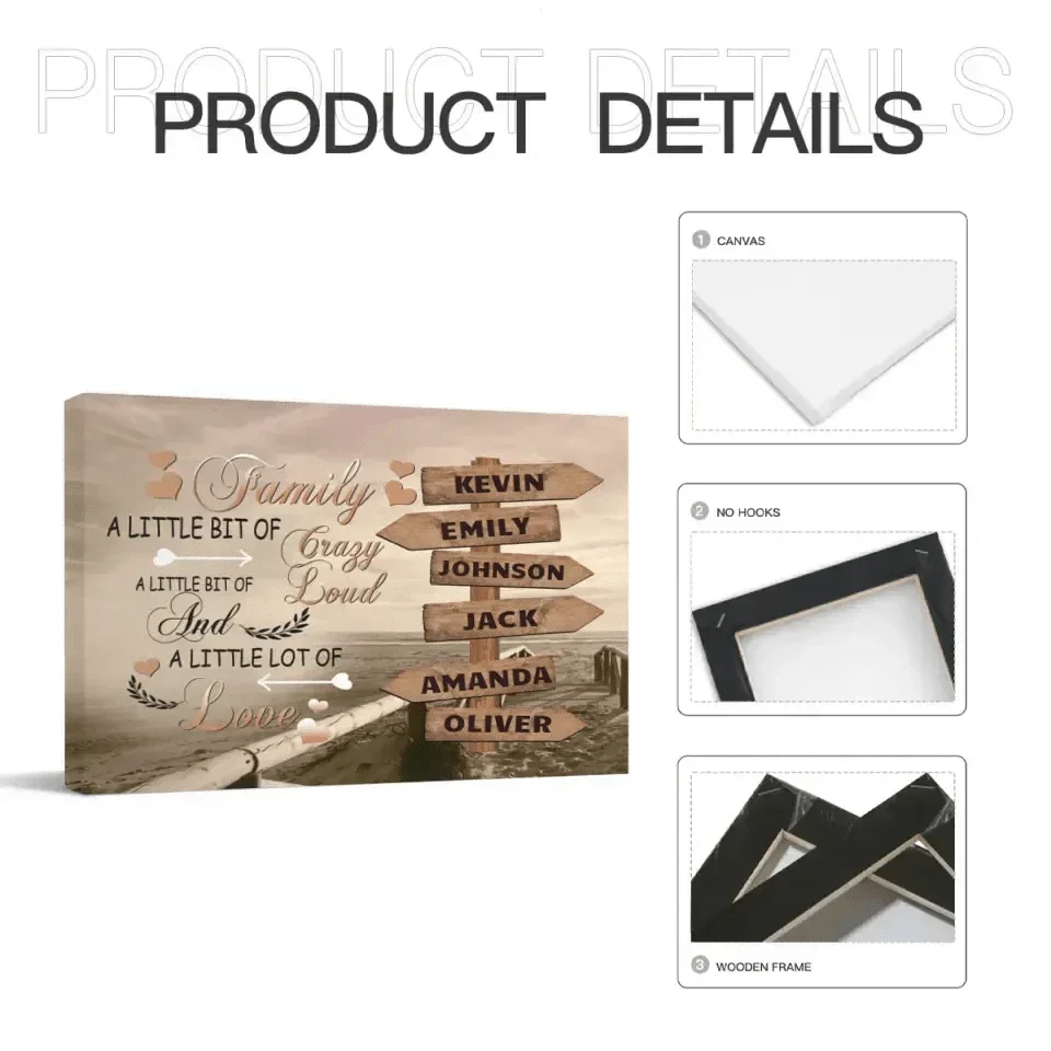 Personalized Canvas - Family A Little Bit Of Crazy - Joliny