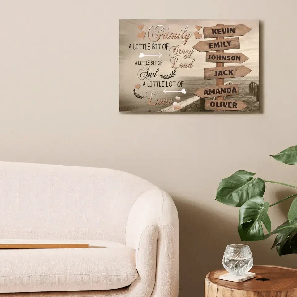 Personalized Canvas - Family A Little Bit Of Crazy - Joliny