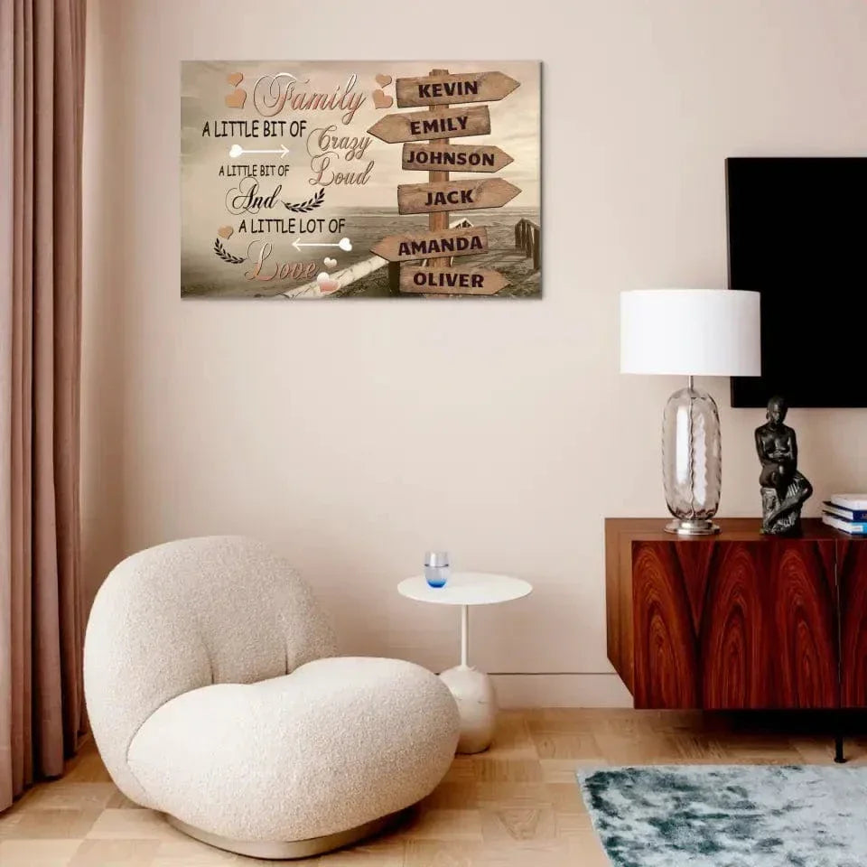 Personalized Canvas - Family A Little Bit Of Crazy - Joliny