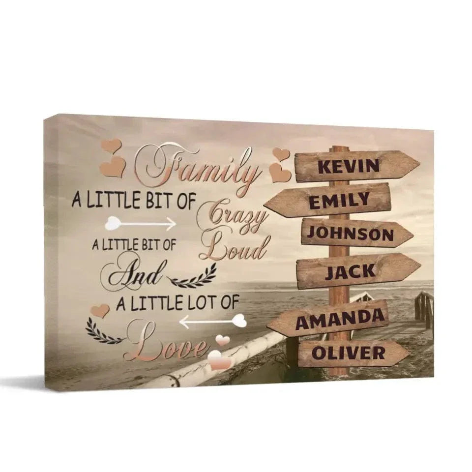 Personalized Canvas - Family A Little Bit Of Crazy - Joliny