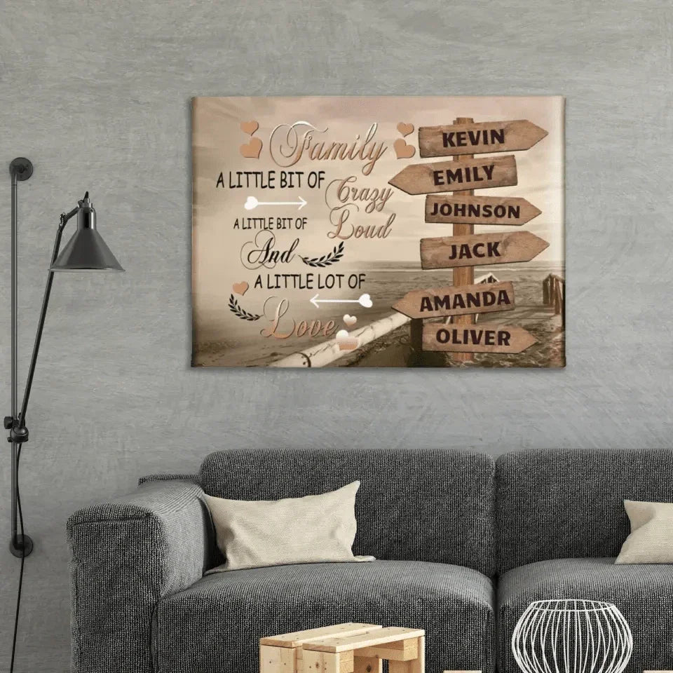 Personalized Canvas - Family A Little Bit Of Crazy - Joliny