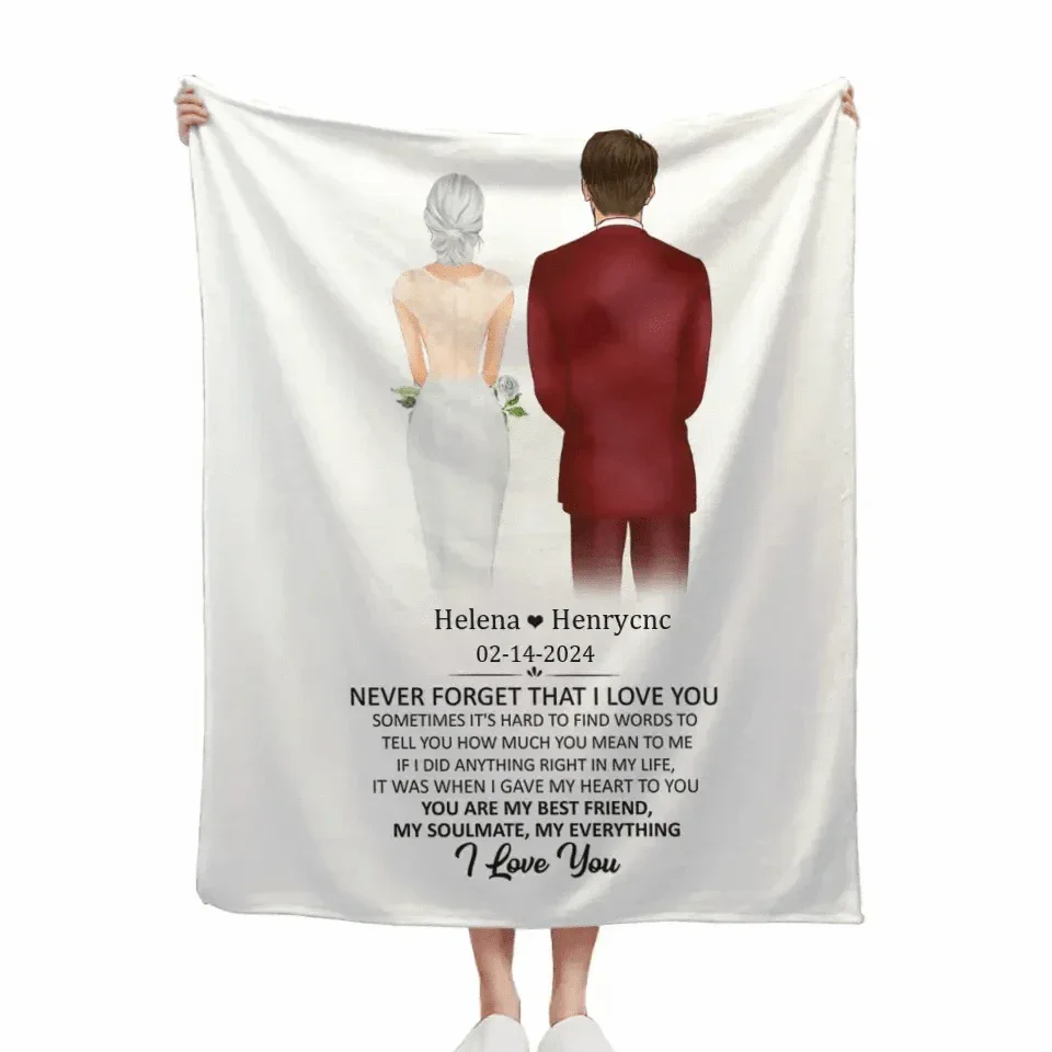 Personalized Canvas Wall Art/Blanket - Never Forget That I Love You, Anniversary Gift - Joliny