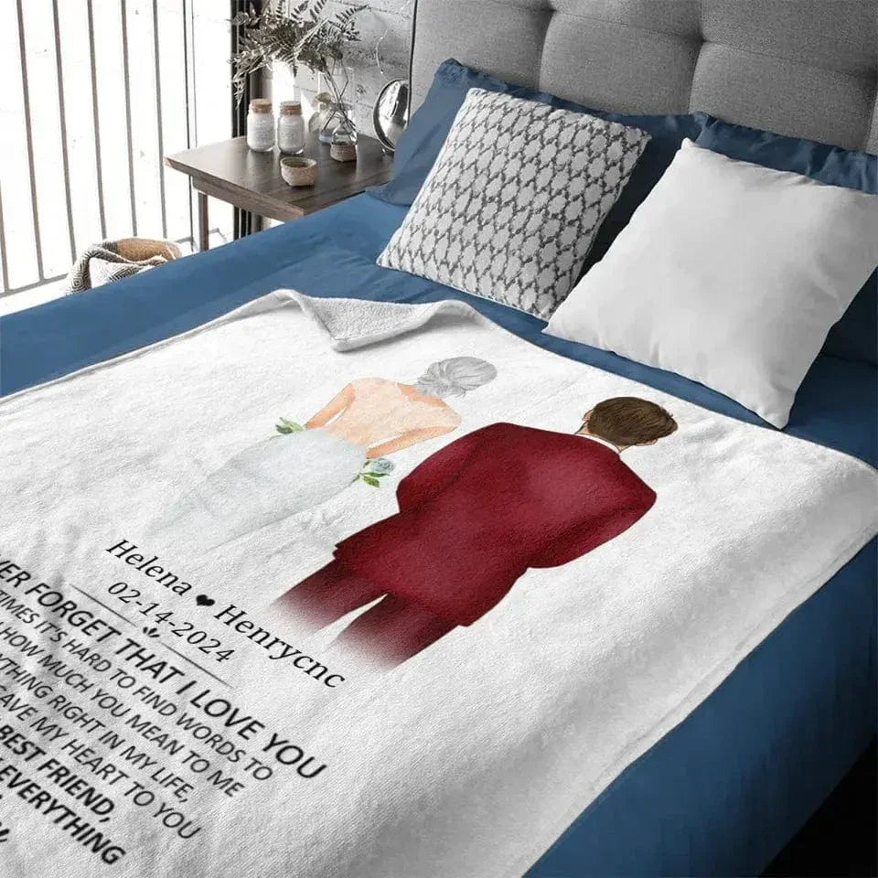 Personalized Canvas Wall Art/Blanket - Never Forget That I Love You, Anniversary Gift - Joliny