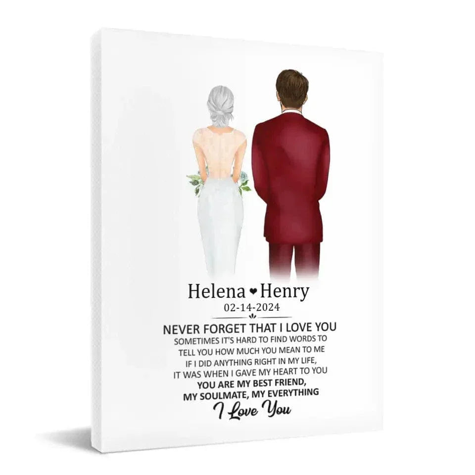 Personalized Canvas Wall Art/Blanket - Never Forget That I Love You, Anniversary Gift - Joliny