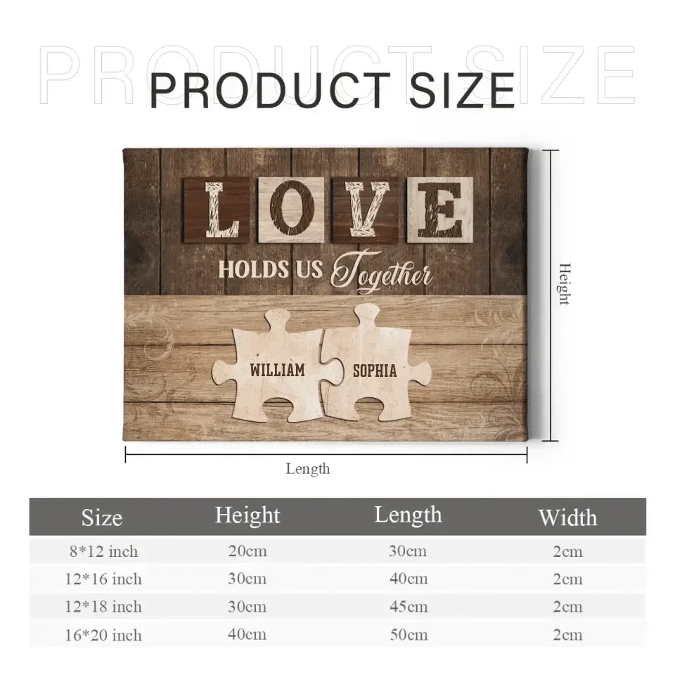 Personalized Canvas Wall Art - Love Holds Us Together - Joliny