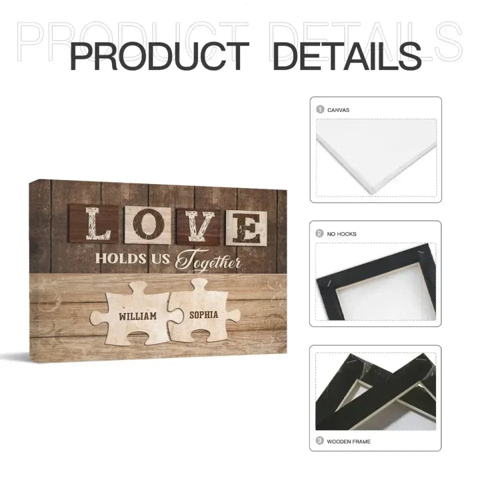 Personalized Canvas Wall Art - Love Holds Us Together - Joliny