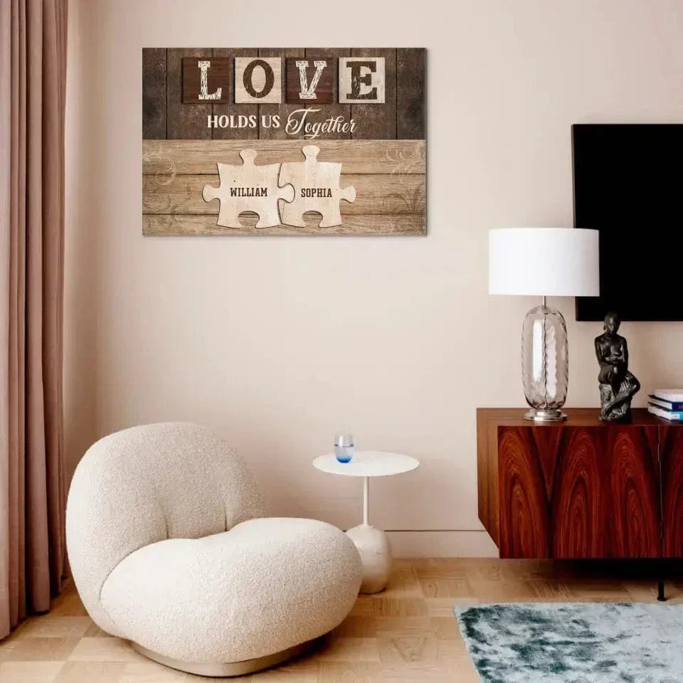 Personalized Canvas Wall Art - Love Holds Us Together - Joliny