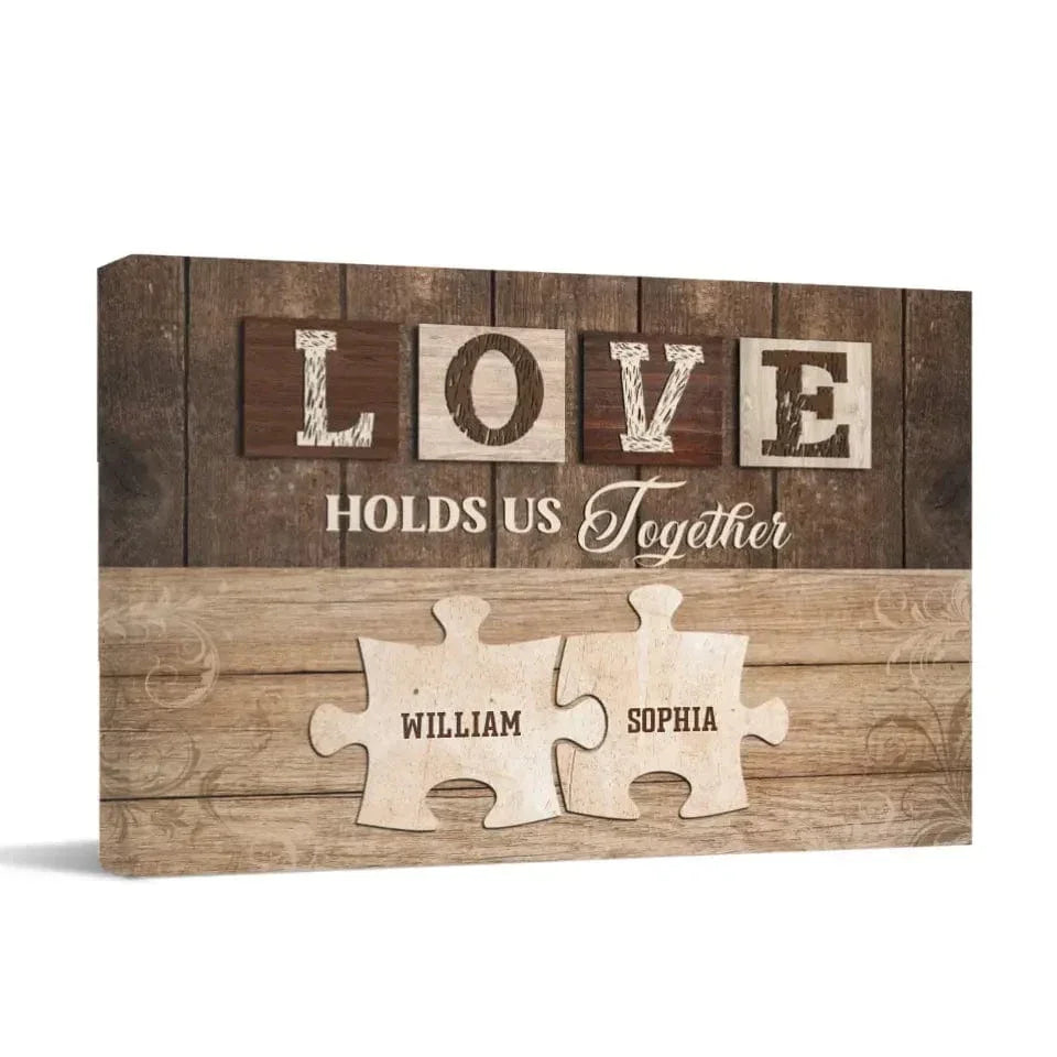 Personalized Canvas Wall Art - Love Holds Us Together - Joliny