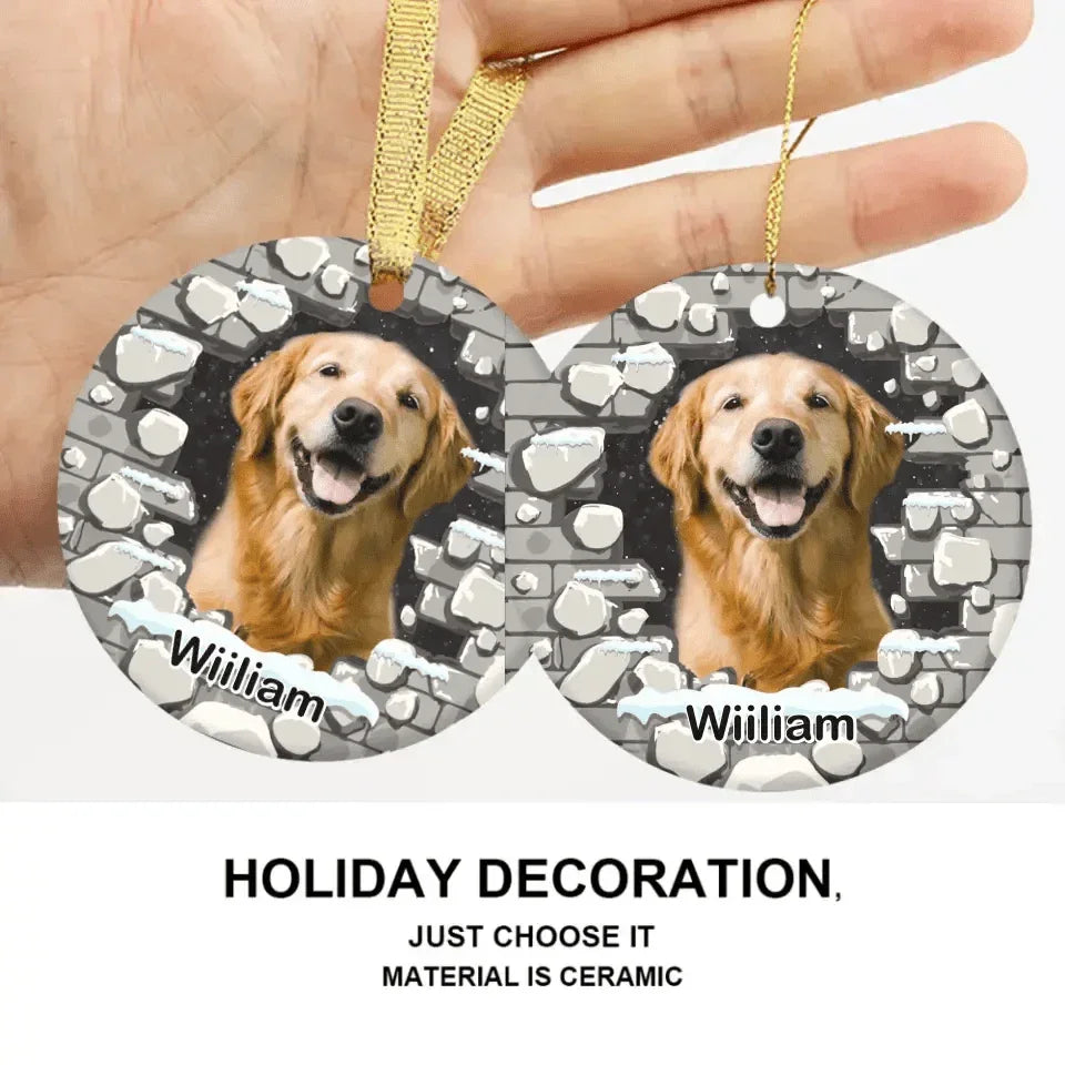 Personalized Ceramic Photo Ornament - Christmas gift - Joliny