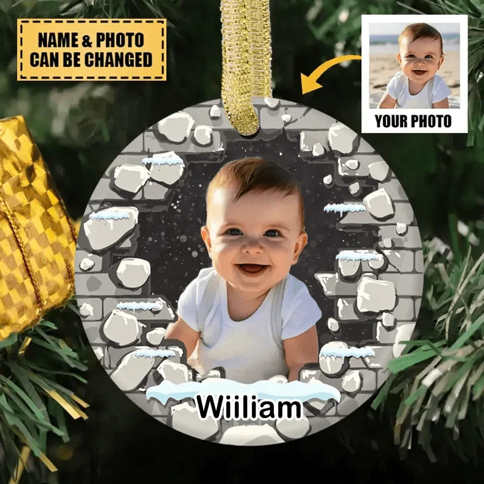 Personalized Ceramic Photo Ornament - Christmas gift - Joliny
