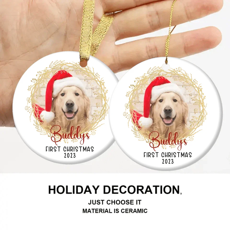 Personalized Christmas Custom Photo Ornaments for Pet Lovers - First Christmas - Joliny