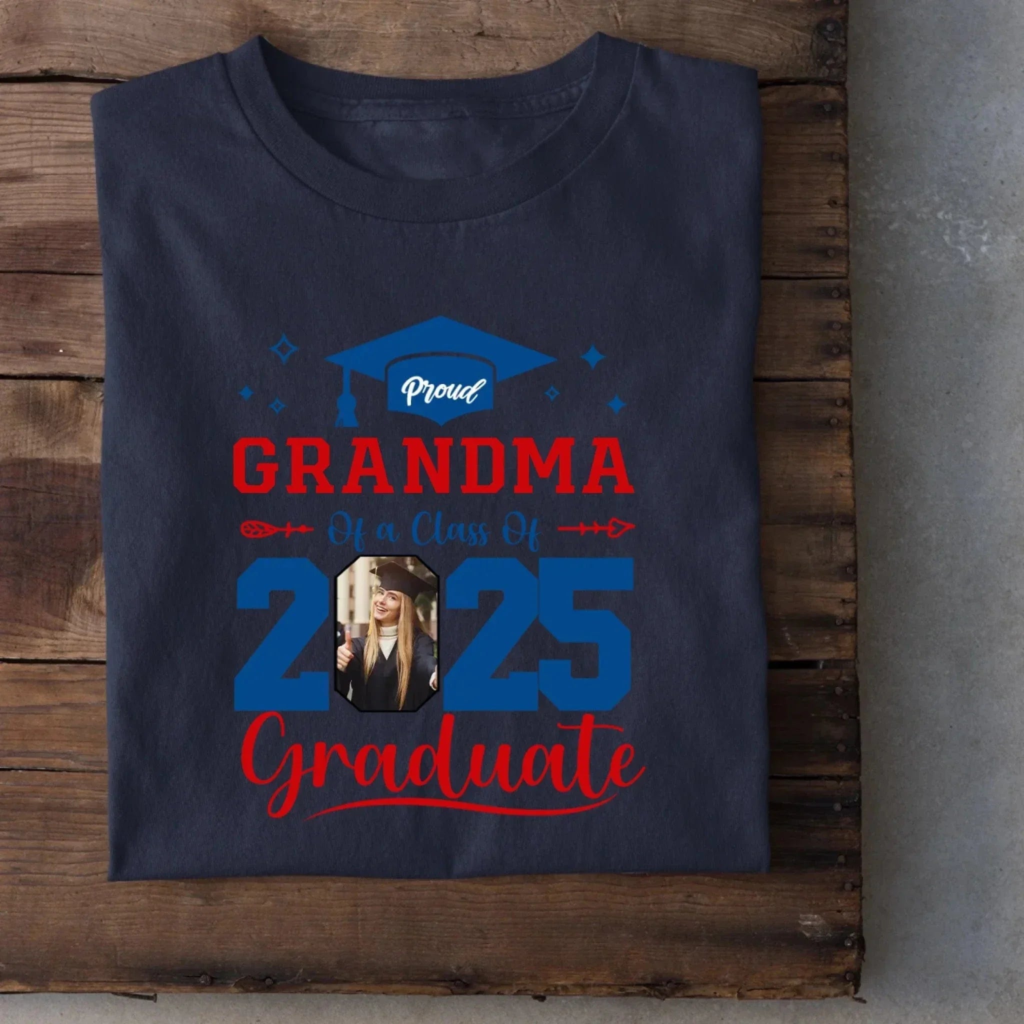 Personalized Class of 2025 Proud Graduate T-Shirt, Custom Photo - Joliny