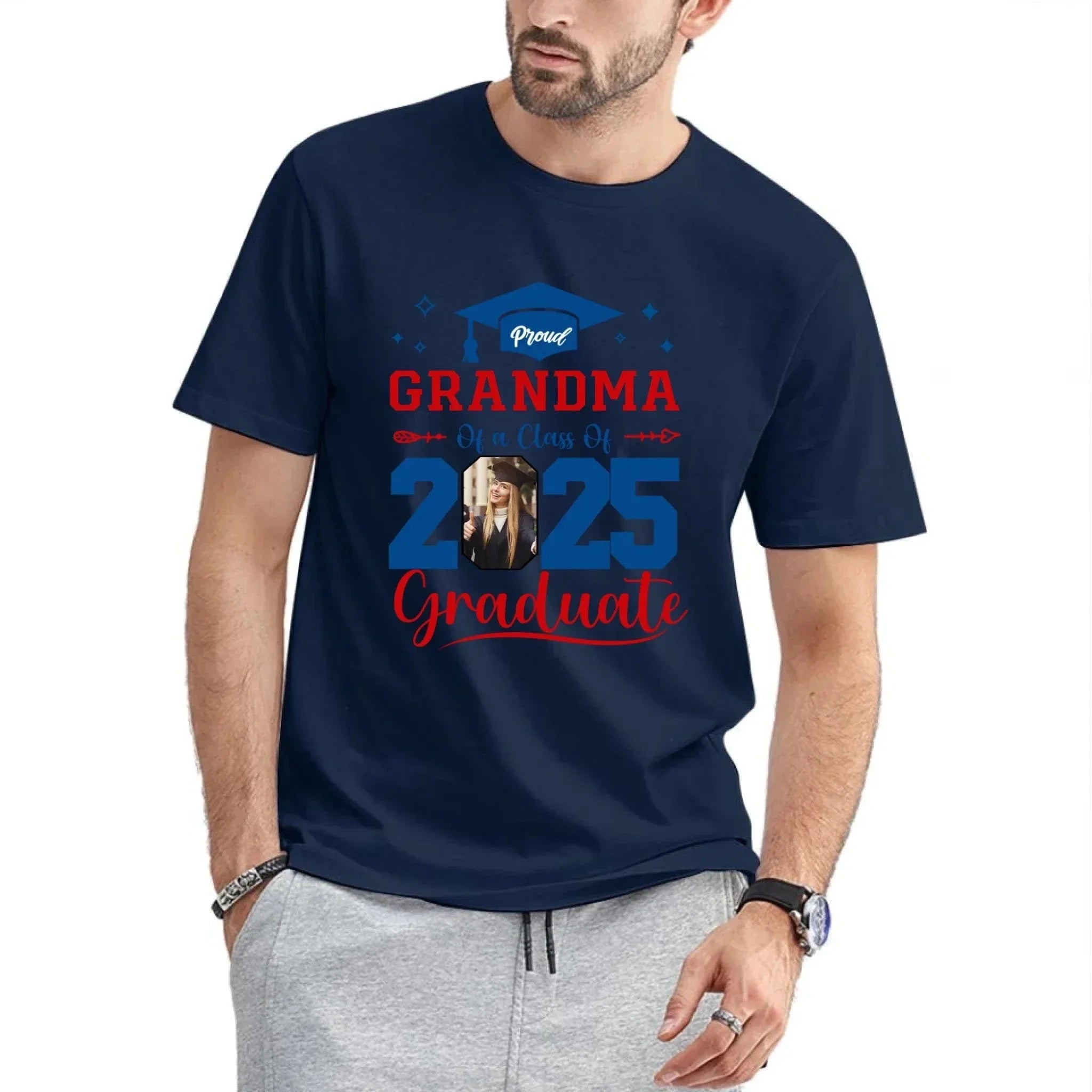 Personalized Class of 2025 Proud Graduate T-Shirt, Custom Photo - Joliny