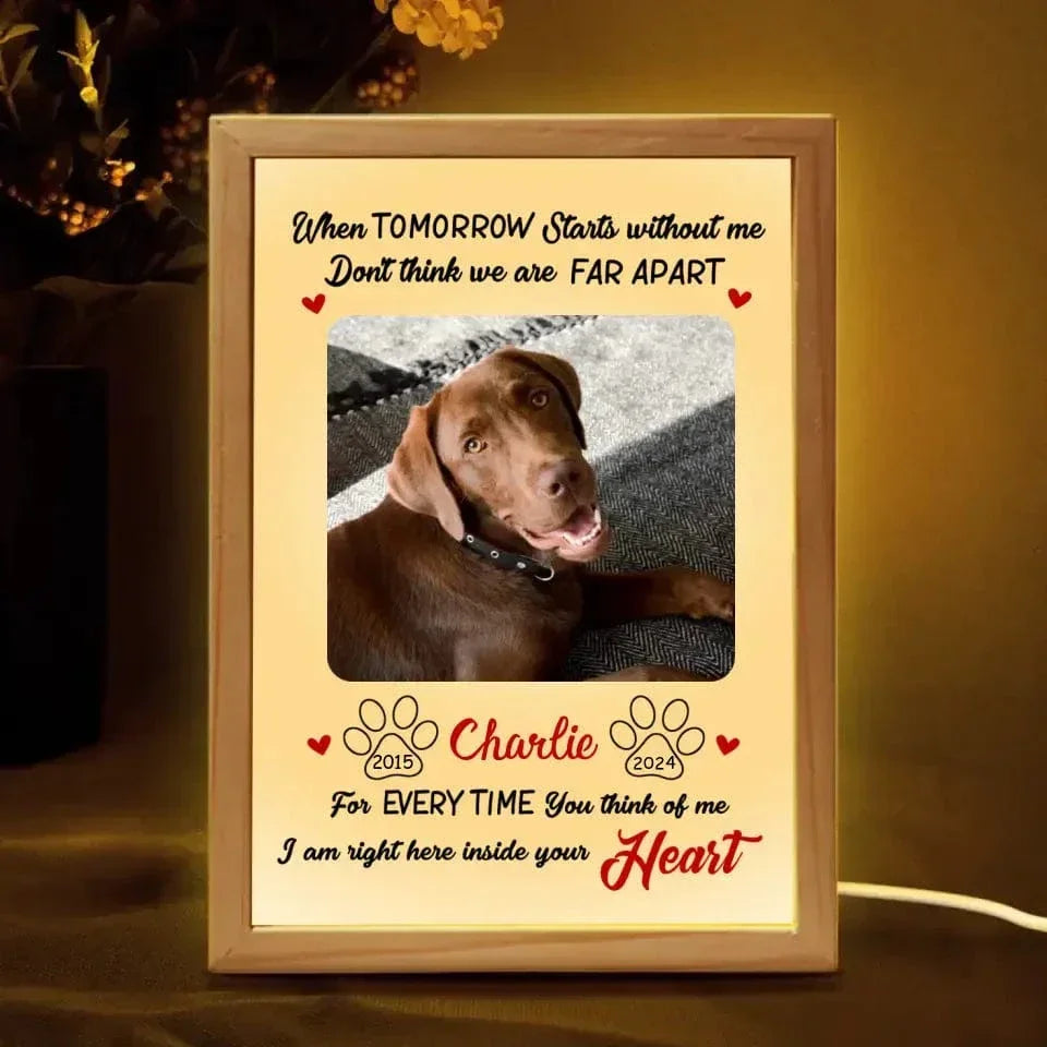 Personalized Costom Dog Memorial Photo Frame Box - I'm Right Here Inside Your Heart Picture - Joliny