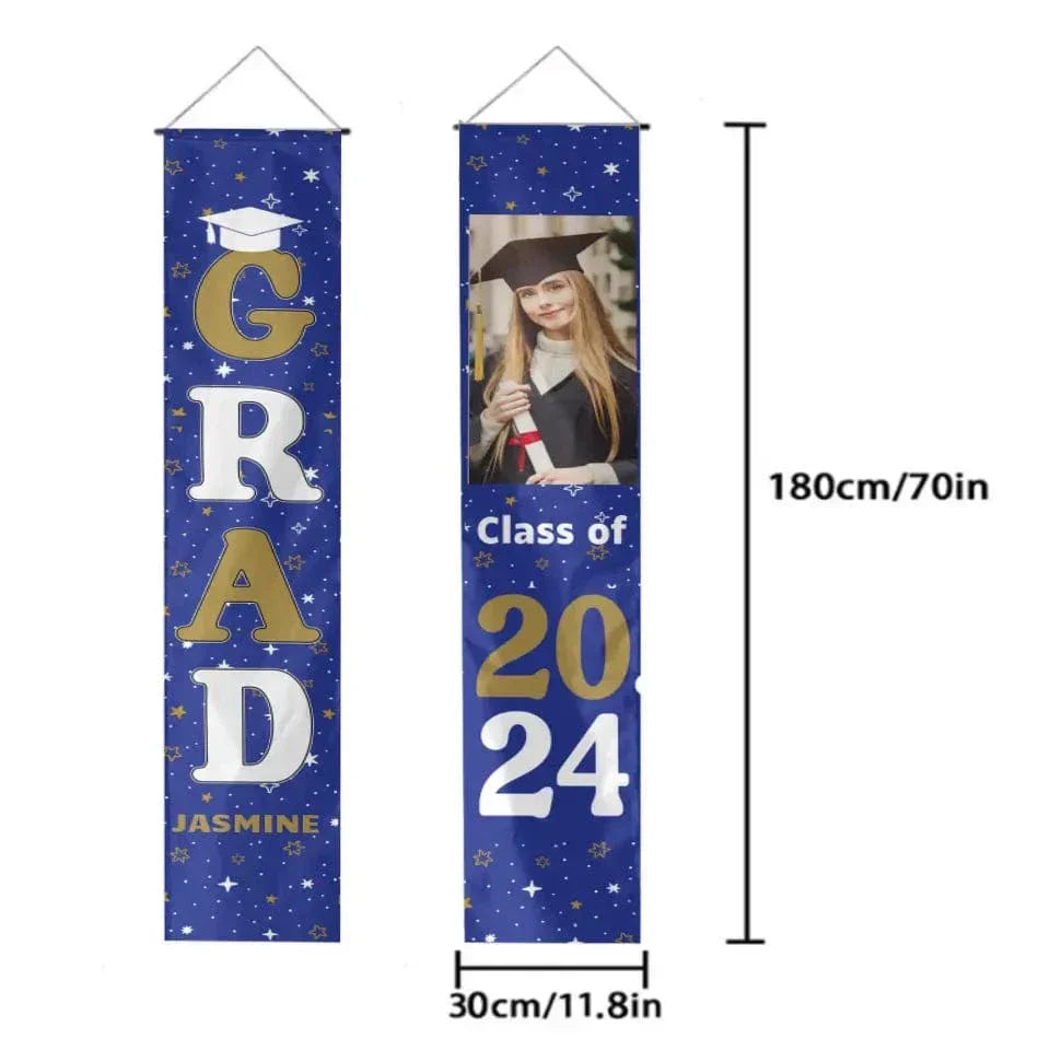 Personalized Custom 1 Photo Graduation Door Banner Party Decorations - Joliny