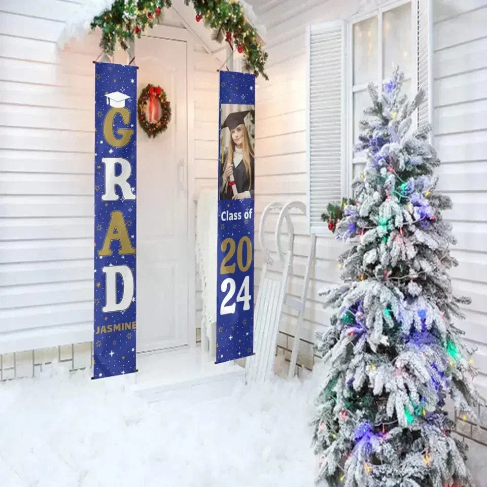 Personalized Custom 1 Photo Graduation Door Banner Party Decorations - Joliny