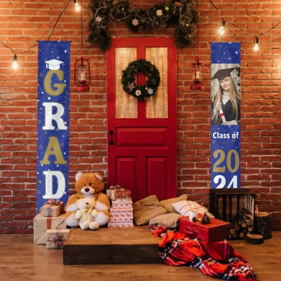 Personalized Custom 1 Photo Graduation Door Banner Party Decorations - Joliny