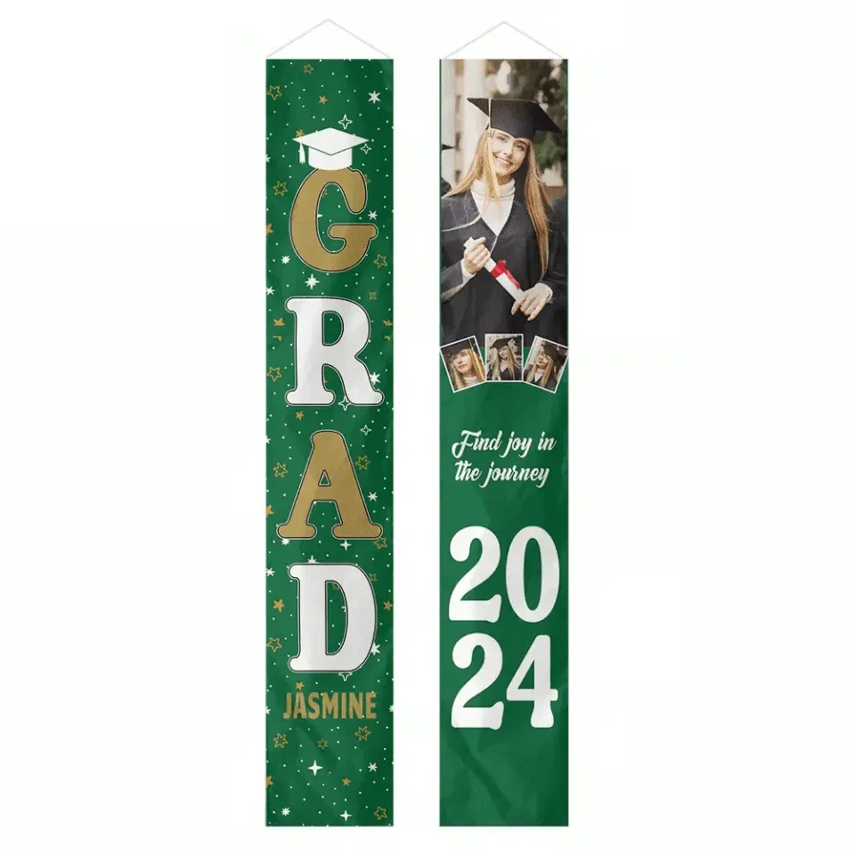 Personalized Custom 4 Photo Graduation Door Banner Party Decorations - Joliny