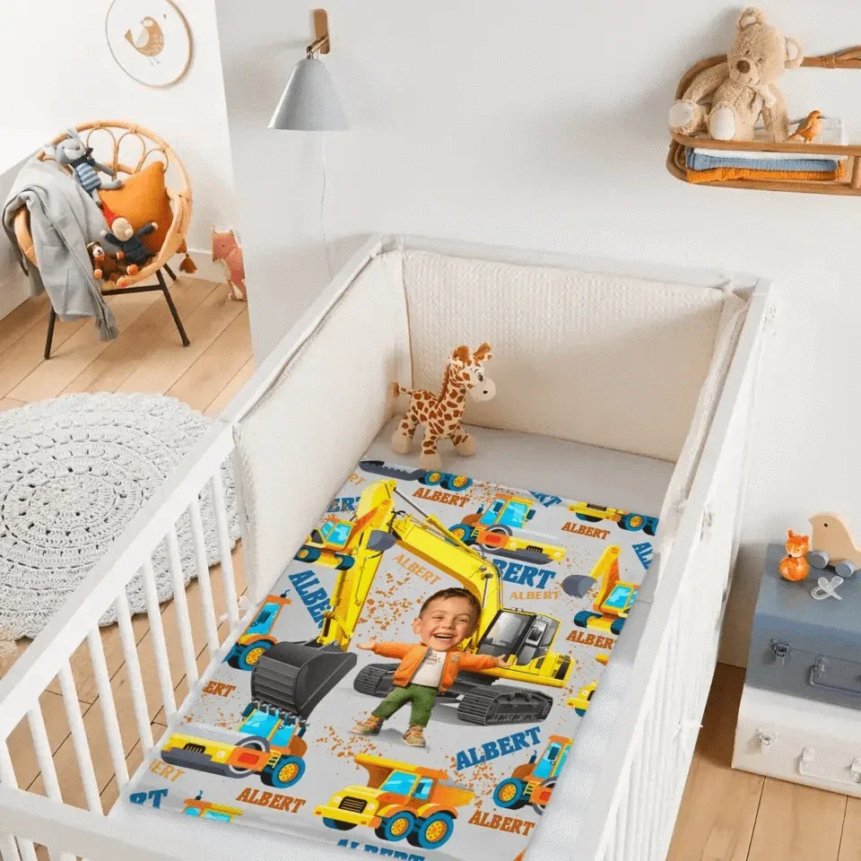 Personalized Custom Blankets Boy And Excavator Truck Car Blanket - Joliny