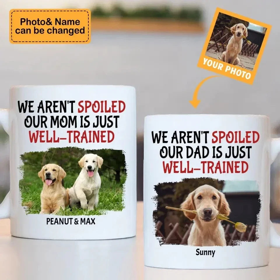 Personalized Custom Coffee Mug For Pet Owner - Well Trained Mom Photo - Joliny
