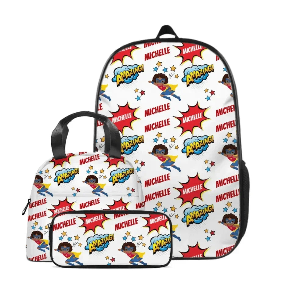 Personalized Custom Comic Book Boys Names - Superhero Child Name Backpacks - Joliny