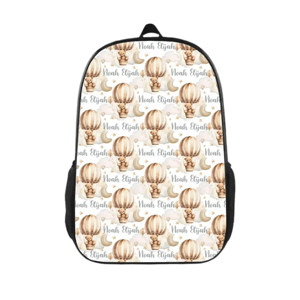 Personalized Custom Hot Air Balloon Bear Kids Name Backpack, School Season Gift - Joliny