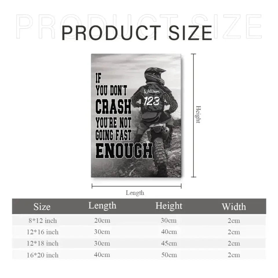 Personalized Custom Motocross Canvas Wall Art - If You Don't Crash You're Not Going Fast Enough - Joliny