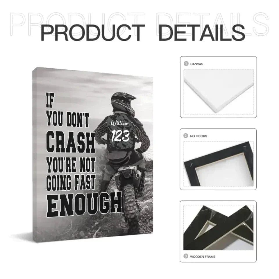 Personalized Custom Motocross Canvas Wall Art - If You Don't Crash You're Not Going Fast Enough - Joliny
