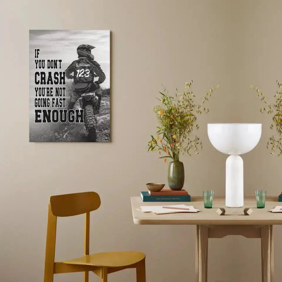 Personalized Custom Motocross Canvas Wall Art - If You Don't Crash You're Not Going Fast Enough - Joliny