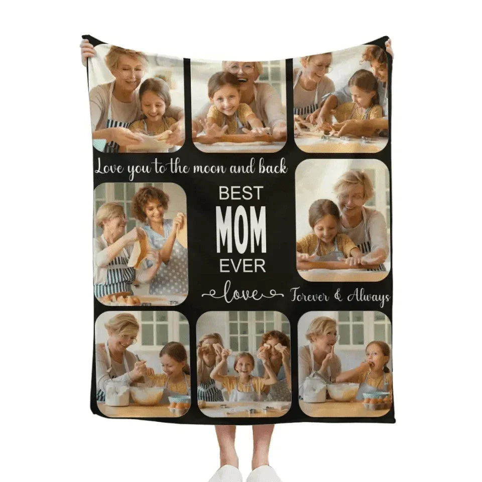 Personalized Custom Photo Blanket - Best Grandma Ever Best Mom Ever - Joliny